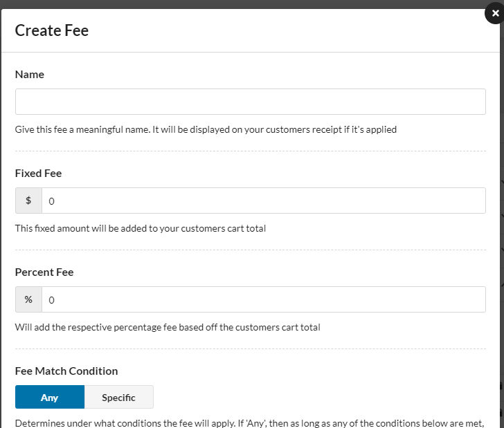 Create Fee