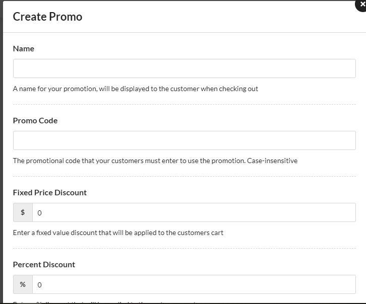 Promo Codes