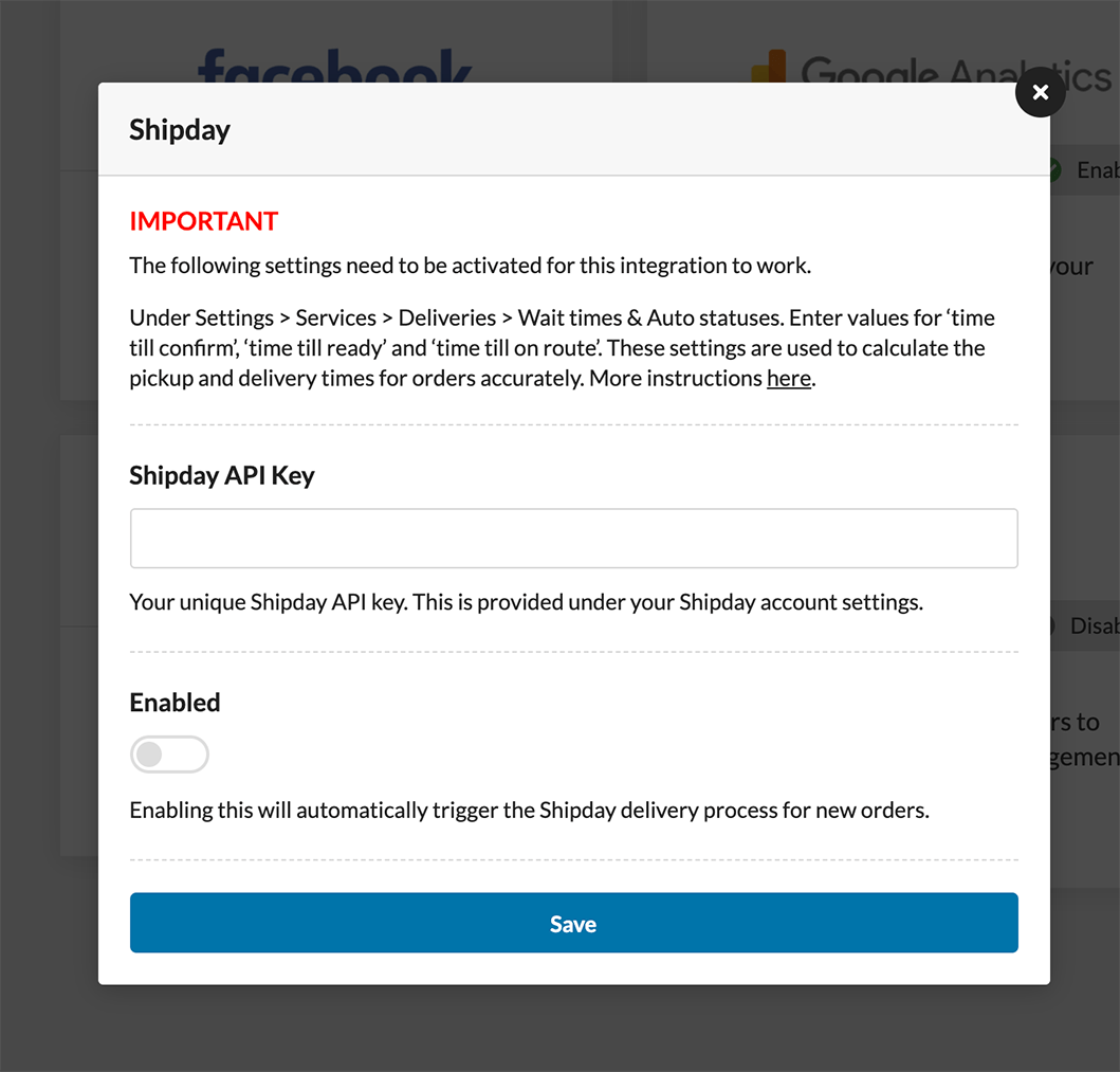 Shipday API Key